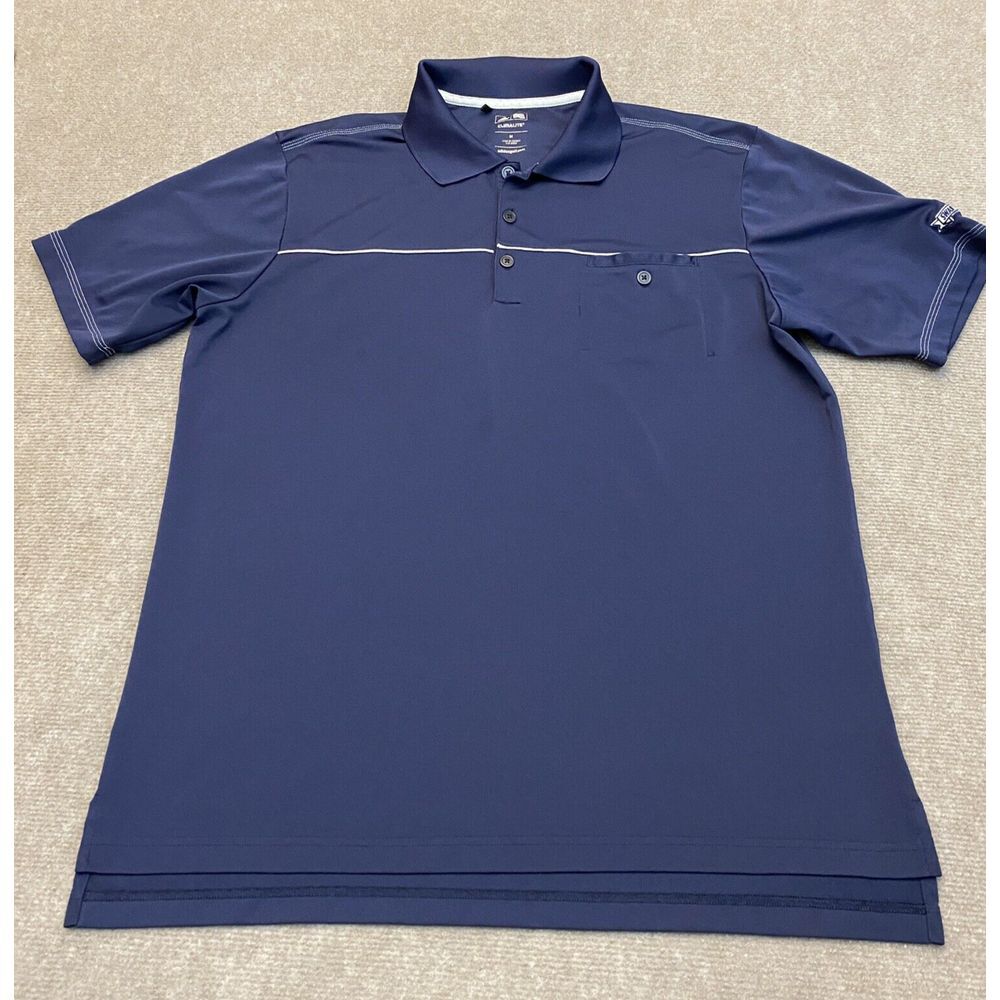 adidas Polo Shirt Mens Medium‎ Swan Lake Resort Golf Logo Pocket Short Sleeve